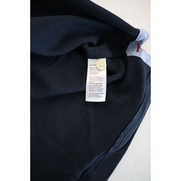 Tommy Hilfiger Men's Sz Large Navy Blue Regular Fit Tipped S/S Polo Shirt - Picture 6 of 8